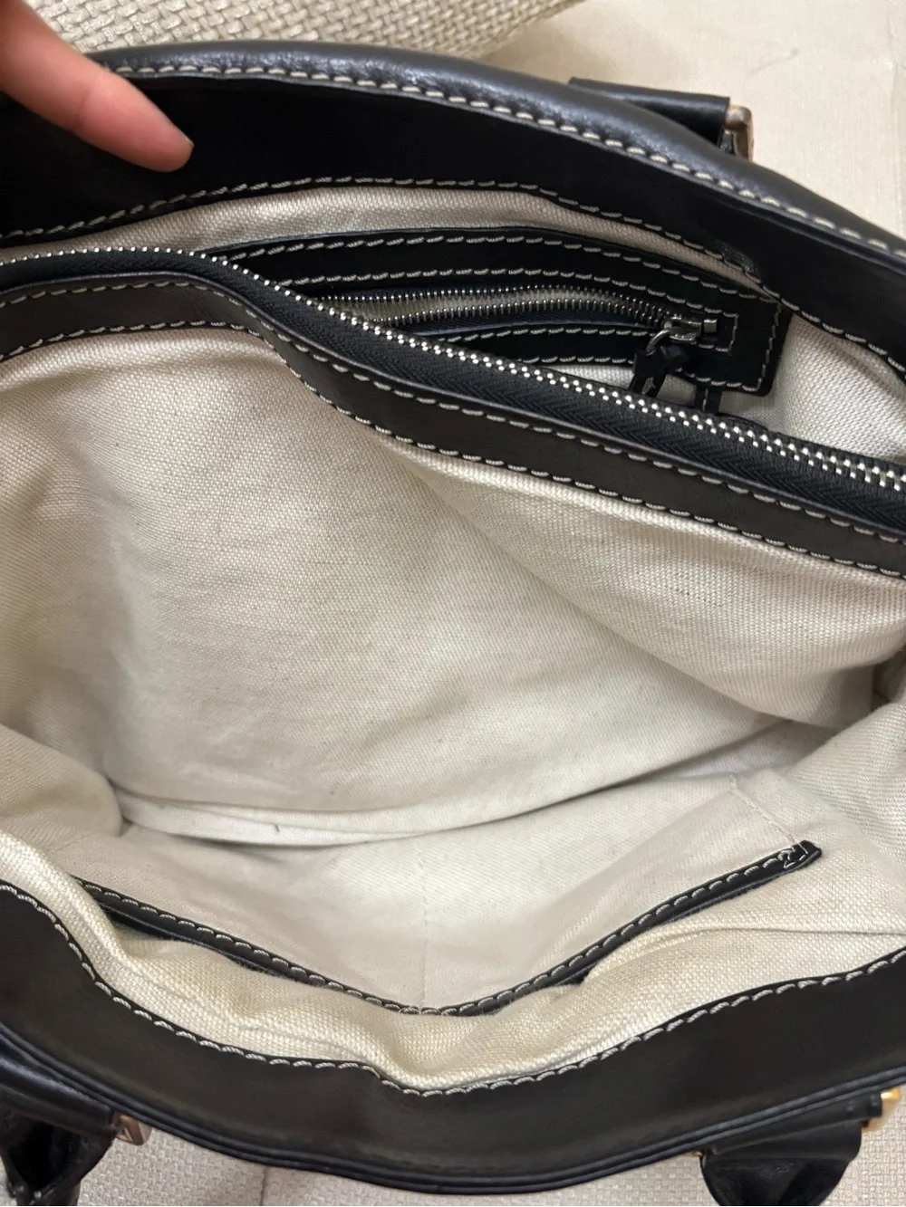 vintage Michael Kors black leather satchel bag